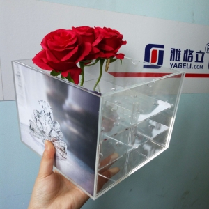 scatola regalo floreale con foto album in acrilico fantasia 