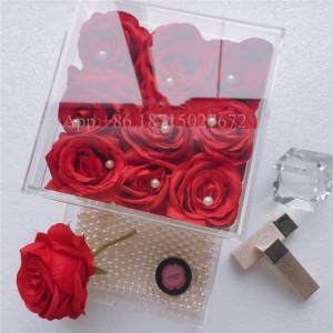scatola per madri in acrilico 9 rose con cassetto regalo 