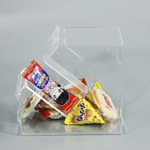 scatola di caramelle acriliche di forma quadrata di colore chiaro