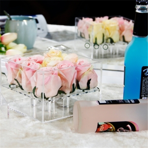la porcellana manifattura offre la scatola di rosa acrilica ecologica per l'evento di nozze 