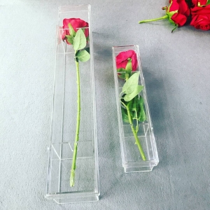 Fioriera impermeabile in acrilico trasparente per rose con gambo lungo 