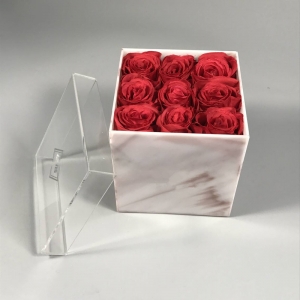 Confezione regalo in ceramica rosa fiore conservata in marmo acrilico 