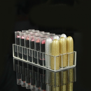 Organizzatore cosmetico per il supporto del rossetto acrilico trasparente a 24 slot 