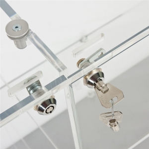vetrina in vetroresina con 6 divisioni in acrilico trasparente personalizzato a 6 divisioni con serratura in vendita 