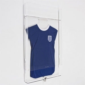 scatola da esposizione per maglietta in plexiglass da vetrina per sport acrilico a parete 