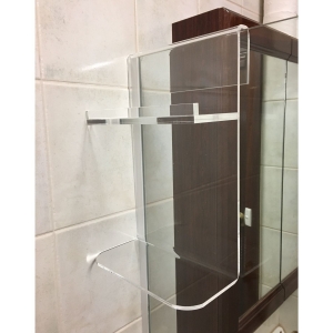 carrello da bagno in acrilico su misura con mensole per doccia 