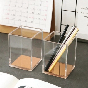 fabbrica direttamente vendita scrivania forniture organizzatori perspex tazza di matita 