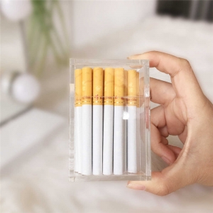 scatola di sigari per sigarette in acrilico trasparente con 20 adesivi 