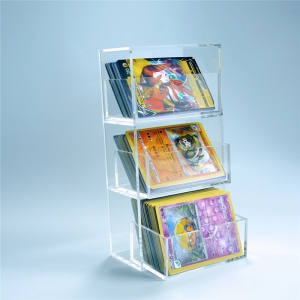 scatola di immagazzinaggio del gioco di carte magiche in acrilico trasparente con cassetti 