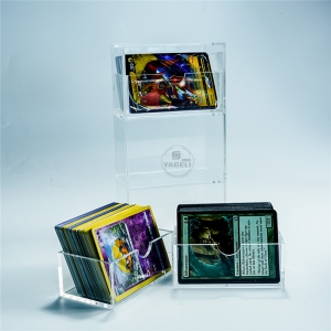 scatola di immagazzinaggio del gioco di carte magiche in acrilico trasparente con cassetti 