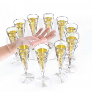 Vassoi porta bicchieri da vino calici in acrilico trasparente personalizzato all'ingrosso 