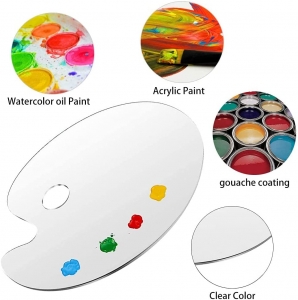 Piccola tavolozza di colori ovale in plastica per pittura ad acquerello acrilico 