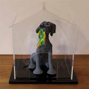 Coperchio per lettiera per gatti in acrilico trasparente personalizzato personalizzato con base nera 