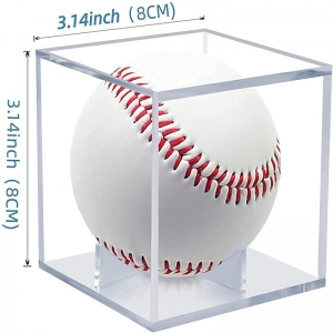 scatola quadrata trasparente all'ingrosso piccola vetrina da baseball in acrilico lucite
 