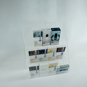 espositore per espositore per sigarette personalizzato in acrilico trasparente a 3 livelli
 