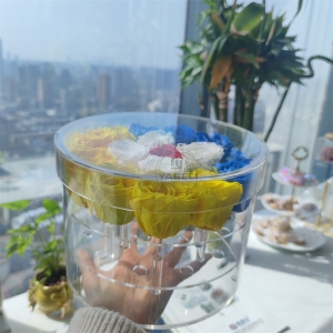 scatola di fiori rosa acrilica trasparente del fornitore della Cina per il commercio all'ingrosso 