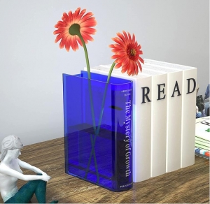 Vaso per fiori a forma di libro in acrilico 