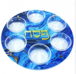 Piatto per Seder pasquale moderno Judaica in acrilico 