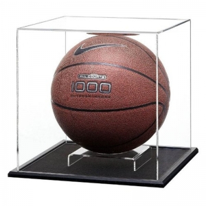 Scatola di esposizione di pallacanestro acrilica trasparente alta di lusso di modo 