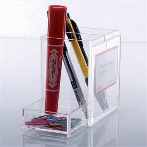 scatola di matita acrilica multifunzionale con il biglietto da visita del magnete 
