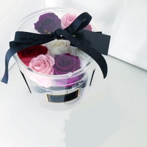 scatola di fiori acrilica per uso matrimonio con coperchio con rose personalizzate 