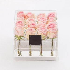 espositore personalizzato in acrilico con scatola a forma di fiore 