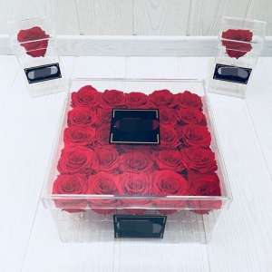 wedding deluxe crystal 25 rose box personalizzato acrilico firma 25 scatola di fioritura 