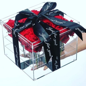 duleux bellissimo regalo in plexiglass 16 rose flower box 