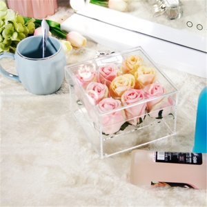 la porcellana manifattura offre la scatola di rosa acrilica ecologica per l'evento di nozze 