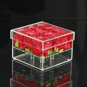 scatole di fiori acrilico scatola di visualizzazione di fiori chealr all'ingrosso con fori 