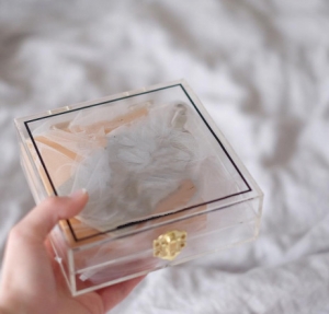 scatola di regalo di plastica del caso battesimo acrilico del nuovo bambino chiaro personalizzato 