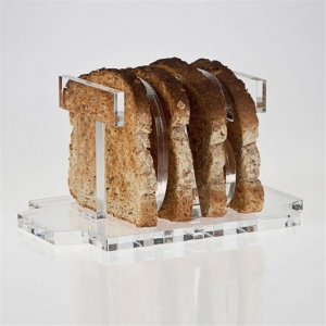 porta toast in perspex trasparente da appoggio