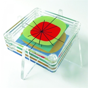 portabicchieri in plastica trasparente personalizzato portabicchieri in acrilico trasparente bianco 