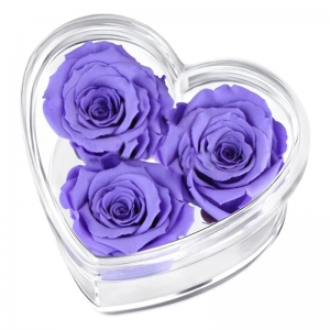 Lusso chiara a forma di cuore in acrilico rosa fiore scatola di plexiglass scatola regalo 