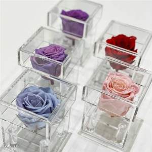 mini scatola di fiori in perspex con scatola di rose in acrilico trasparente 