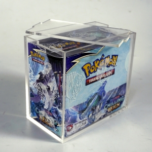 Scatola da gioco trasparente in acrilico Pokemon booster con coperchio incorporato 
