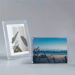 cornice per foto in acrilico trasparente da scrivania 8x10 lucite cornice per foto in acrilico con supporto
 
