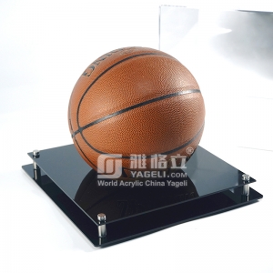 Scatola per vetrine da basket in acrilico trasparente con base nera all'ingrosso 