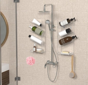 Mensole doccia in acrilico per organizer da bagno 
