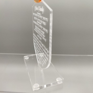 Biglietto Dreidel Chanukah Lucite personalizzato con base 