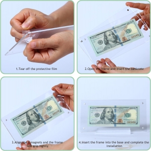 Supporto per display in acrilico per banconote da un dollaro 