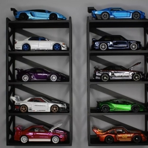 Espositore per modellini di auto in plastica nera a 5 livelli 1:64 