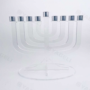 Portacandele Menorah ebraico acrilico all'ingrosso 