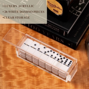 Set di giochi Domino acrilico personalizzato per Lucite Acrite Sliding Lid 