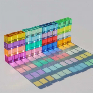 Brack di costruzioni acriliche di lusso a livello arcobaleno a 2,5 cm quadrati 