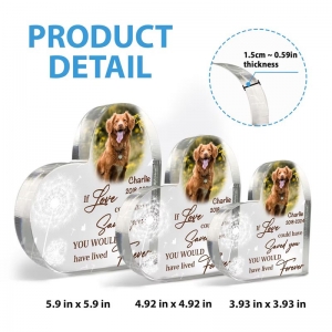 Placca acrilica del Memoriale per animali domestici a forma di ascolto personalizzato 