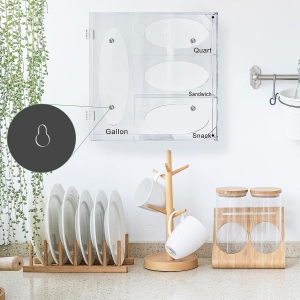 organizzatore di stoccaggio di sacchetti di alimenti acrilici 