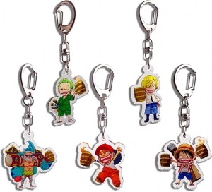 Portachiavi in metallo di One Piece Luffy, Zoro, Sanji