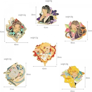 Set di spille portachiavi anime in lega colorata 