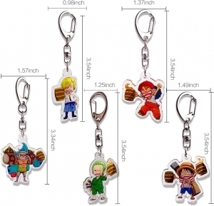 Portachiavi in metallo di One Piece Luffy, Zoro, Sanji 